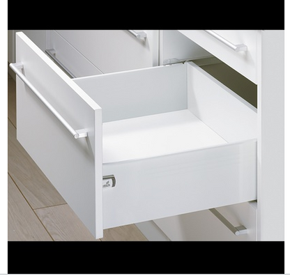 Hettich Germany  MultiTech Drawer Set, System, Height 150mm- White With 2 Front Connectors / Nominal Length 250mm, 350mm, 400mm, 450mm, 500mm & 550mm
