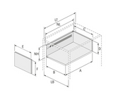 Hettich Germany  MultiTech Drawer set, System, White With 2 Front Connectors Height 150mm / Nominal Length Available in 6 Sizes : 250mm , 350mm ,400mm ,450mm ,500mm & 550mm