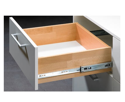 Hettich Germany Standard Ball Bearing Runner, Mounted on side, Dimensions ( Height 46mm x 12.7mm Width ) Installed Width Length - Available in 9 sizes : 250mm ,300mm ,350mm ,400mm ,450mm ,500mm ,550mm ,600mm ,650mm - 45 kg Blue Passivated ,Galvanised