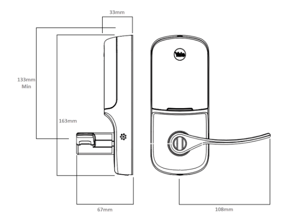 YALE ASSURE KEYED DIGITAL LEVER LOCK OIL RUBBED BRONZE