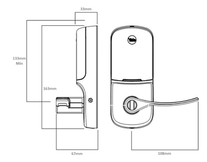 YALE ASSURE KEYED DIGITAL LEVER LOCK OIL RUBBED BRONZE