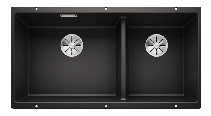 Blanco Germany Subline 480/320-U Sink, Blanco Silgranit Range - Black ...