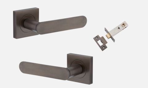 Iver Bronte Door Lever 0401 Square Rose Signature Brass - Passage ,Privacy & Entrance