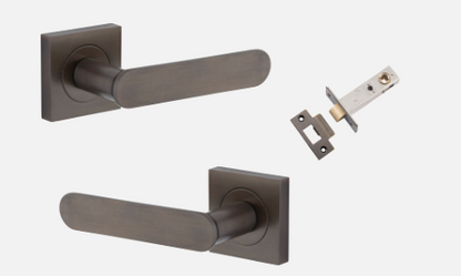 Iver Bronte Door Lever 0401 Square Rose Signature Brass - Passage ,Privacy & Entrance