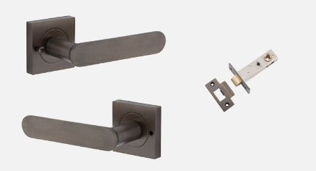 Iver Bronte Door Lever 0401 Square Rose Signature Brass - Passage ,Privacy & Entrance