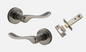 Iver Stirling Door Lever 20797 Round Rose Backplate Distressed Nickel - Passage ,Privacy & Entrance