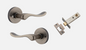 Iver Stirling Door Lever 20797 Round Rose Backplate Distressed Nickel - Passage ,Privacy & Entrance
