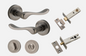 Iver Stirling Door Lever 20797 Round Rose Backplate Distressed Nickel - Passage ,Privacy & Entrance