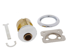 Carbine Australia Rim Cylinder 6 Pin - Less Barrel With Plastic Plug Finish Polished Brass , Chrome Plate & Satin Chrome