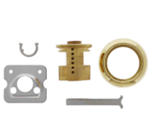 Carbine Australia Rim Cylinder 6 Pin - Less Barrel With Plastic Plug Finish Polished Brass , Chrome Plate & Satin Chrome