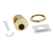 Carbine Australia Rim Cylinder 6 Pin - Less Barrel With Plastic Plug Finish Polished Brass , Chrome Plate & Satin Chrome
