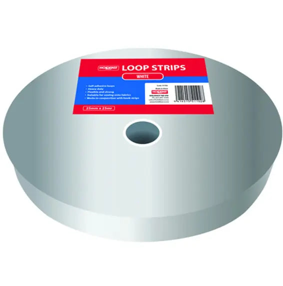 SOUDAL HOLDFAST SELF ADHESIVE LOOP STRIP 25MM X 25MR WHITE PRICED PER UNIT