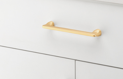 Iver Baltimore Cabinet Pull 20886 Centre to Centre 128mm & 160mm Brushed Brass - With Backplate & No Backplate