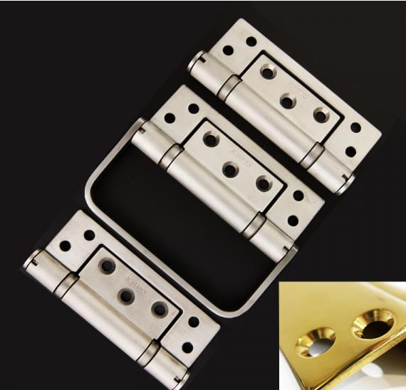 Lohala Centor E22 Straight Hinge Set ( 2 Hinges + DH ) - Stainless Steel ,Stainless Steel Polished & PVD Brass