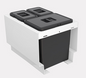 Tanova NZ Kitchen Bin - Drawer Frame & Buckets 400mm Cabinet  Available In 5 Sizes : 1 x 15 Litre ans 2 x 6 Litre ,1 x 18 Litre and 2 x 8 Litre  ,2 x 15 Litre ,2 x 18 Litre ,2 x 24 Litre - White  Charcoal