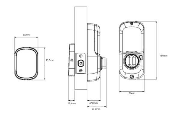 YALE ASSURE SL(Keyless) SMART-READY LOCK WITH APEX 141 X 600 ENTRANCE SET MATT BLACK & SATIN NICKEL