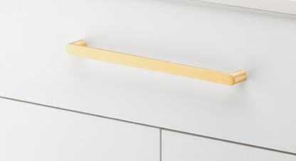 Iver Osaka Cabinet Pull 20976 Centre to Centre 256mm Brushed Brass -No Backplate & With Backplate