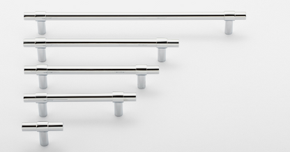 Iver Helsinki Cabinet Pull Centre to Centre 160mm & 256mm Polished Chrome - With Backplate & No Backplate