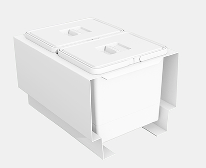 Tanova NZ Kitchen Bin - Drawer Frame & Buckets 400mm Cabinet  - 2 x 15 Litre ,2 x 18 Litre & 2 x 24 Litre - White