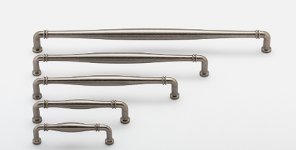 Iver Sarlat Cabinet Pull Centre to Centre 128mm & 160mm Distressed Nickel - With Backplate & No Backplate