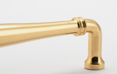 Iver Sarlat Cabinet Pull Centre to Centre 256mm ,320mm & 450mm Polished Brass - With Backplate & No Backplate