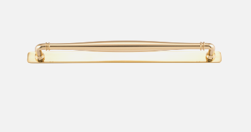 Iver Sarlat Cabinet Pull Centre to Centre 256mm ,320mm & 450mm Polished Brass - With Backplate & No Backplate