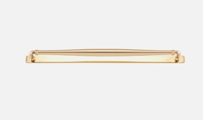 Iver Sarlat Cabinet Pull Centre to Centre 256mm ,320mm & 450mm Polished Brass - With Backplate & No Backplate