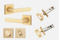 Iver Osaka Door Lever 21186 Square Rose Backplate Brushed Brass - Passage ,Privacy & Entrance