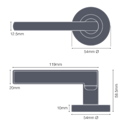 Windsor Premium NZ Galaxy - Phoenix Privacy Set - Available in 4 Colours : Matt Black ,Brushed Nickel ,Graphite Nickel & Powder coat