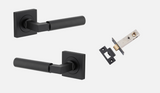 Iver Berlin Door Lever 0413 Square Rose Matt Black - Passage ,Privacy & Entrance