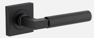 Iver Berlin Door Lever 0413 Square Rose Matt Black - Passage ,Privacy & Entrance