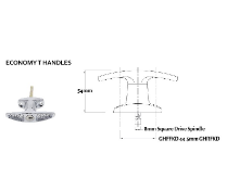 Carbine Australia T Handle - Front Fix & Rear Fix - Basic Handle - LF 60000 keyway Chrome Plate