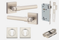 Iver Helsinki Door Lever 21209 Square Rose Backplate  Satin Nickel - Passage ,Privacy & Entrance