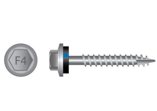 Fortress Hex Washer Face With Neo T17 Screw 14G -10 x 100mm ,115mm ,125mm & 150mm Class 4-Pack of 100