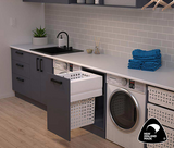 Tanova NZ Designer Soft Close Laundry - 600mm,450mm,400mm & 350mm Cabinet -1 x 100Litre ,1 x 65Litre & 1 x 36Litre – White
