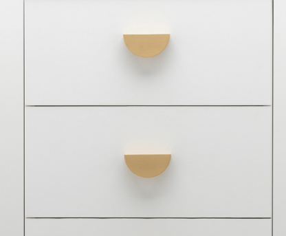 Iver Osaka Drawer Pull Half Moon Available in 6 Colours: Signature Brass, Matt Black ,Polished Chrome, Brushed Chrome ,Brushed Brass, Satin Nickel