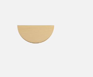 Iver Osaka Drawer Pull Half Moon Available in 6 Colours: Signature Brass, Matt Black ,Polished Chrome, Brushed Chrome ,Brushed Brass, Satin Nickel