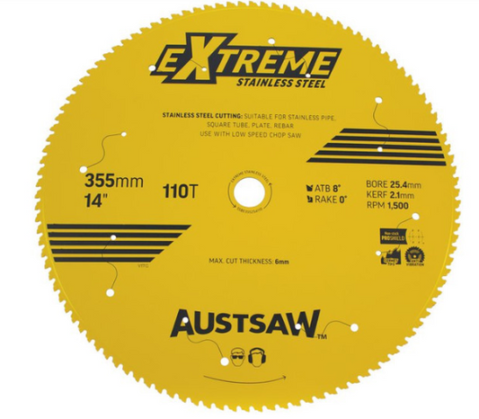 Trucut Heavy Duty Austsaw Extreme Stainless Steel Blade 135mm x 50T,52T ,56T ,64T ,96T & 110T(Teeth)