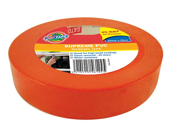 SOUDAL GATOR SUPREME PVC TAPE 45 DAY 24MM X 55MR ORANGE PRICED PER ROLL MINIMUM ORDER 12 ROLLS