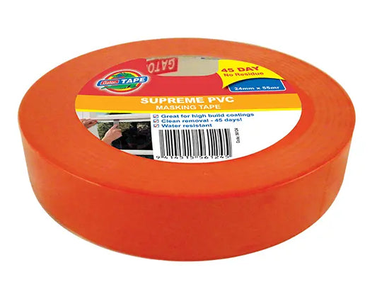 SOUDAL GATOR SUPREME PVC TAPE 45 DAY 24MM X 55MR ORANGE PRICED PER ROLL MINIMUM ORDER 12 ROLLS