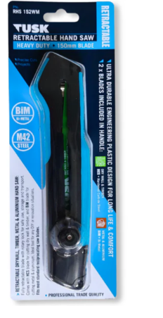Tusk Heavy Duty Retractable Hand Saw 152mm with 2 Blades