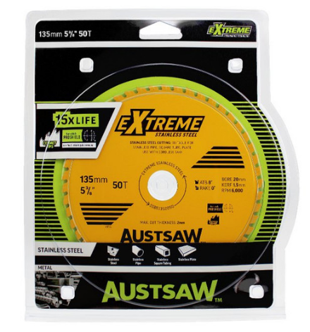 Trucut Heavy Duty Austsaw Extreme Stainless Steel Blade 135mm x 50T,52T ,56T ,64T ,96T & 110T(Teeth)