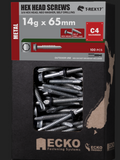 Ecko Hex Sds (Self-Drilling Point) Screws Neo C4 Galvanized 12G-65,14G-65,75mm Pack of 100