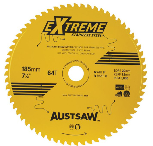 Trucut Heavy Duty Austsaw Extreme Stainless Steel Blade 135mm x 50T,52T ,56T ,64T ,96T & 110T(Teeth)