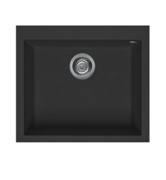 BURNS & FERALL ELLECI QUADRA GRANITEK 540x440MM ELGQ105-40 UNDERMOUNT & TOP MOUNT FULL BLACK & WHITE