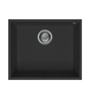 BURNS & FERALL ELLECI QUADRA GRANITEK 540x440MM ELGQ105-40 UNDERMOUNT & TOP MOUNT FULL BLACK & WHITE