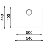 BURNS & FERALL ELLECI QUADRA GRANITEK 540x440MM ELGQ105-40 UNDERMOUNT & TOP MOUNT FULL BLACK & WHITE