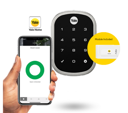 YALE ASSURE SL(KEYLESS) SMART-READY LOCK WITH APEX 146X600 ENTRANCE SET SATIN NICKEL