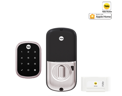 YALE ASSURE SL(KEYLESS) SMART-READY LOCK WITH APEX 146X600 ENTRANCE SET SATIN NICKEL
