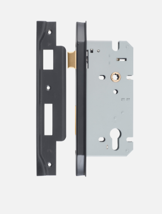 Iver Mortice Lock Euro Rebated 6068 Centre to Centre 85mm Backset 45mm & 60mm - Matt Black